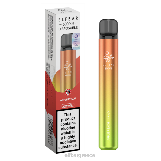 elfbar 600v2 ατμός μιας χρήσης - 20mg T2P6Z11 μήλο ροδάκινο
