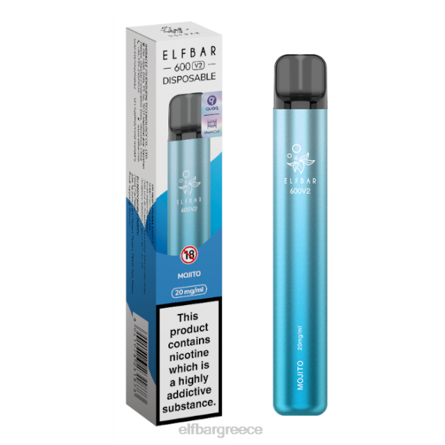 elfbar 600v2 ατμός μιας χρήσης - 20mg T2P6Z17 μοχίτο