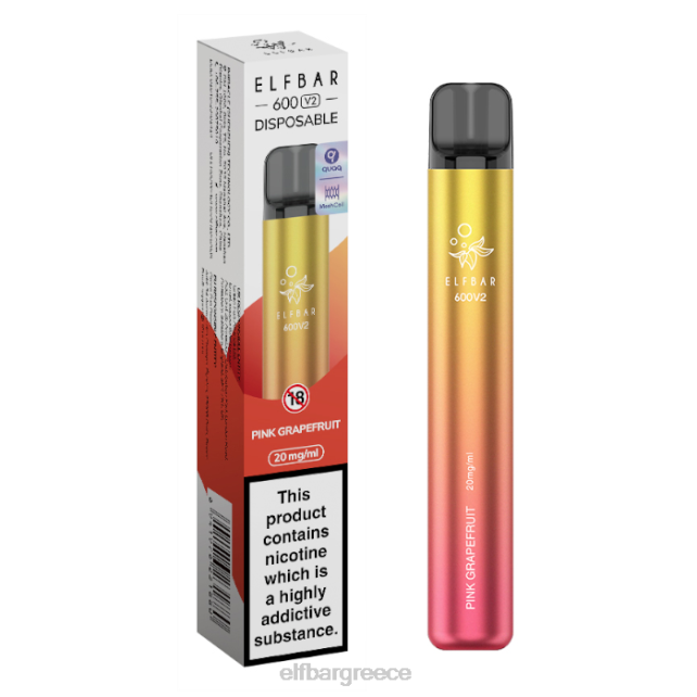 elfbar 600v2 ατμός μιας χρήσης - 20mg T2P6Z19 ροζ γκρέιπφρουτ