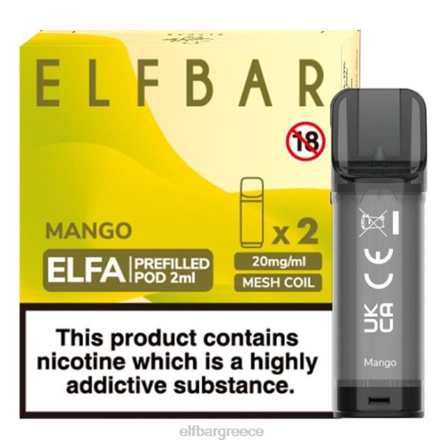 elfbar elfa προγεμισμένο λοβό - 2ml - 20mg (2 συσκευασία) T2P6Z118 μάνγκο