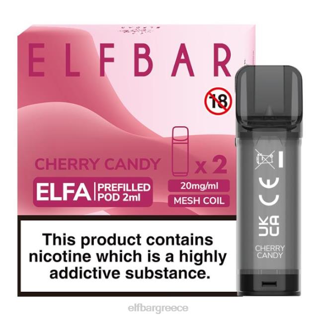 elfbar elfa προγεμισμένο λοβό - 2ml - 20mg (2 συσκευασία) T2P6Z131 καραμέλα κεράσι