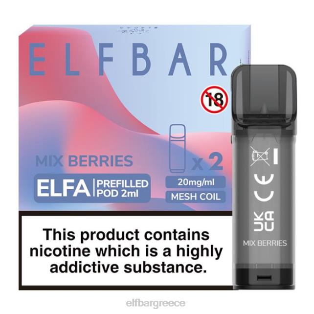 elfbar elfa προγεμισμένο λοβό - 2ml - 20mg (2 συσκευασία) T2P6Z132 ανακατέψτε τα μούρα