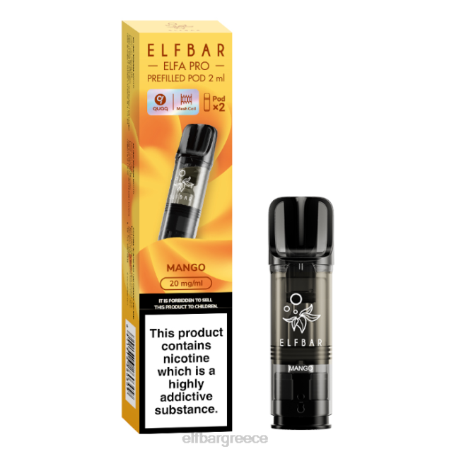 elfbar elfa pro προγεμισμένα λοβό - 20mg - 2 pk T2P6Z87 μάνγκο
