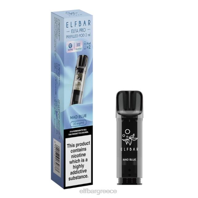 elfbar elfa pro προγεμισμένα λοβό - 20mg - 2 pk T2P6Z93 τρελό μπλε