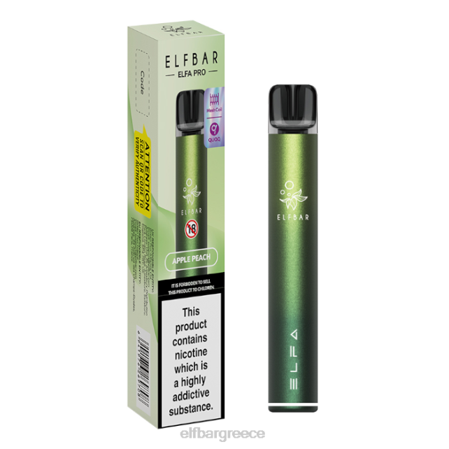 elfbar elfa pro pod kit - επαναφορτιζόμενη T2P6Z73 aurora green + apple peach προγεμισμένο λοβό