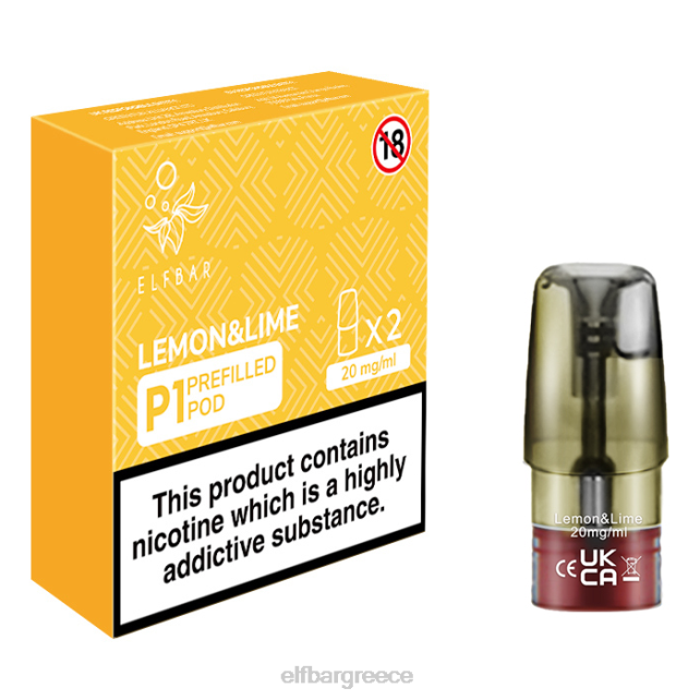 elfbar mate 500 p1 προγεμισμένοι λοβοί - 20 mg (2 συσκευασία) λεμόνι & λάιμ T2P6Z149